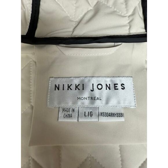 NEW!!! "NIKKI JONES" Quilted Coat Gold Snap Metal Accents SZ L  Classy Money - Picture 6 of 8